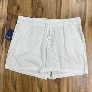 GAP Linen Pull On Shorts Womens XL White‎ Casual Summer Beach Drawstring